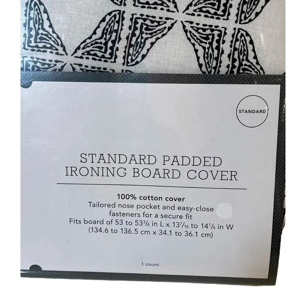 Ironing Board Cover Padded Black White Cotton Iron Cloth Standard Threshold New